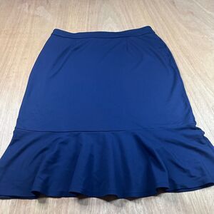 Cato Women’s Navy Peplum Hem Skirt Size 14/16W Stretch Career Office